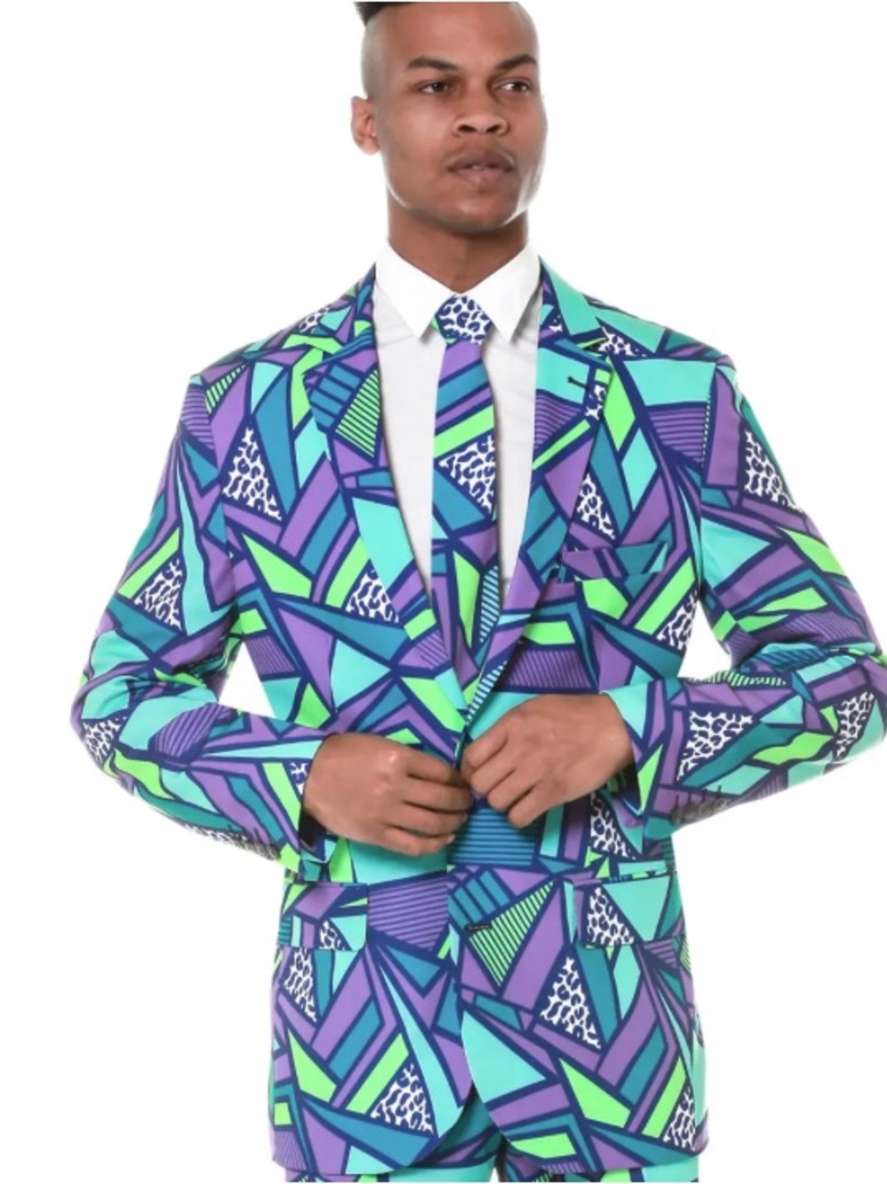 Shinesty Mens Size 40 The Le Tootski Neon Rave Blazer Novelty Blazer